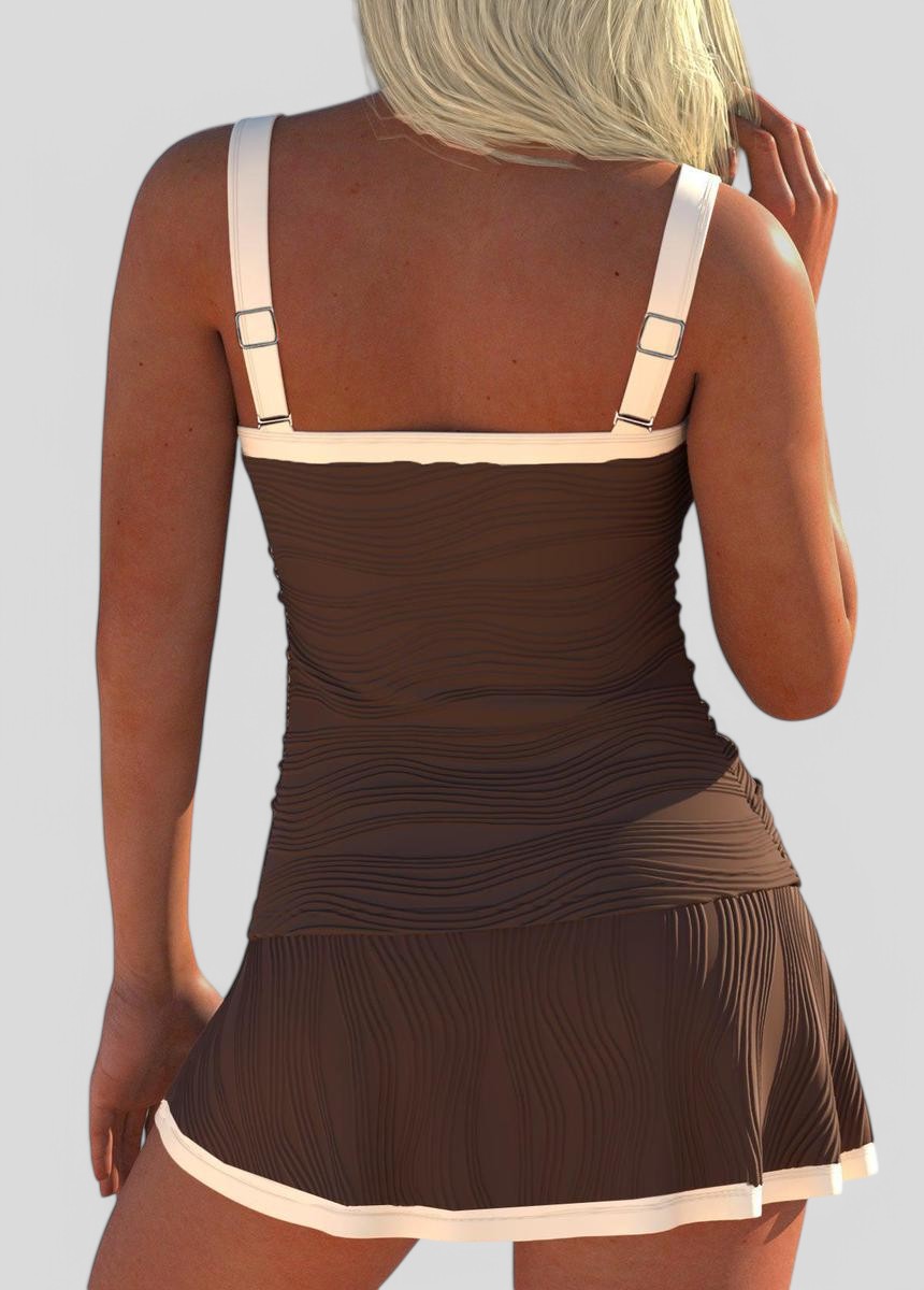 Ella™ – Coffee Sleeveless Strap Swimwear
