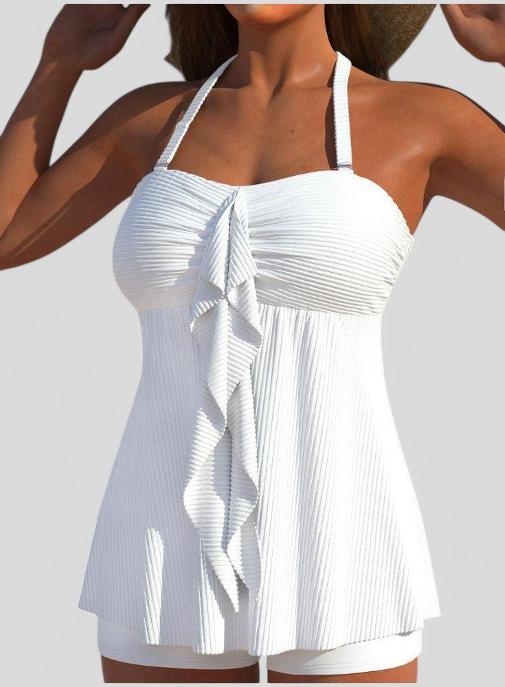 Lily™ – Modern White Halter Swimwear
